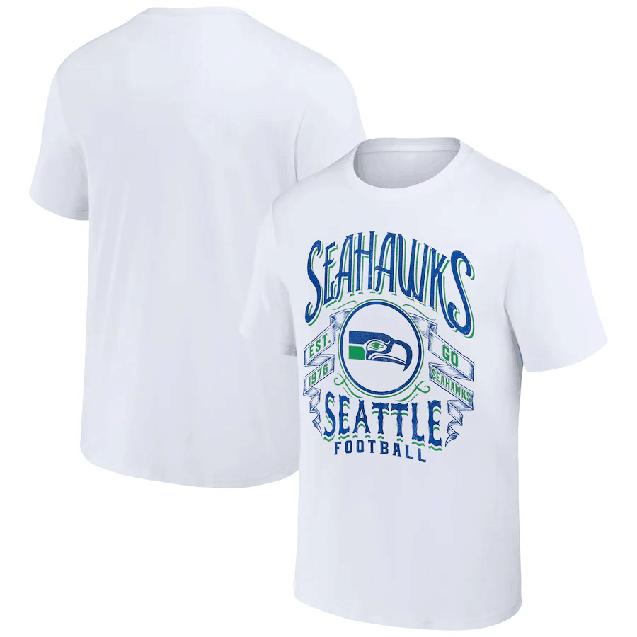Men's Seattle Seahawks White x Darius Rucker Collection Vintage Football T-Shirt Men's Seattle Seahawks White x Darius Rucker Collection Vintage Football T-Shirt